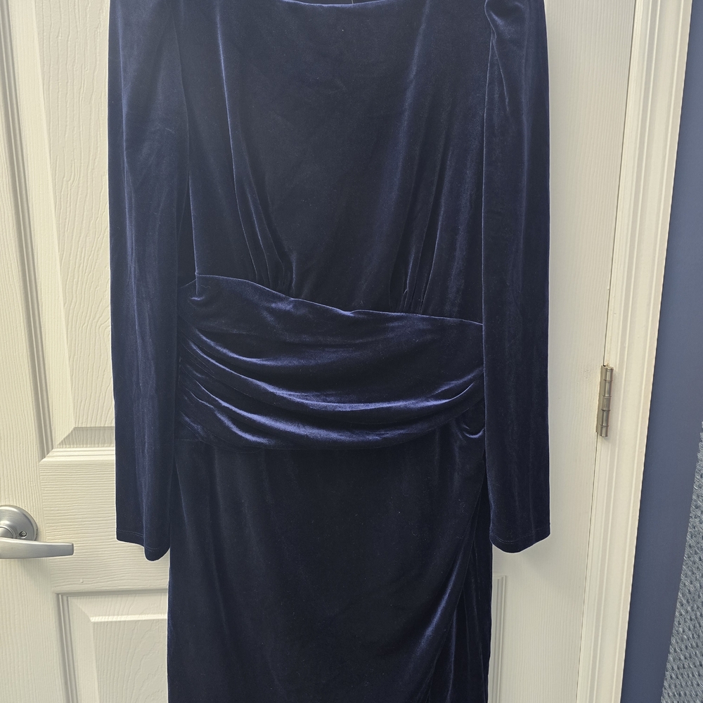 Ralph Lauren Navy Blue Velvet Dress. NWT!